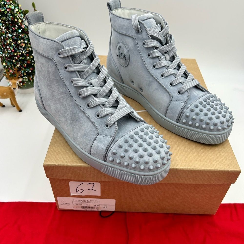 Men’s Christian Louboutin, Lou spikes Orlato flat sneakers size 42 made in Italy